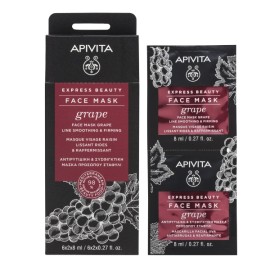 Apivita Express Beauty Face mask Grape Line reducing Αντιρυτιδική Μάσκα Προσώπου 2 x 8 ml