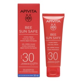 Apivita Bee Sun Safe Hydra Fresh Face Gel-Cream Marine Algae & Propolis SPF30 Ενυδατική Αντηλιακή Κρέμα-Τζελ Προσώπου 50ml
